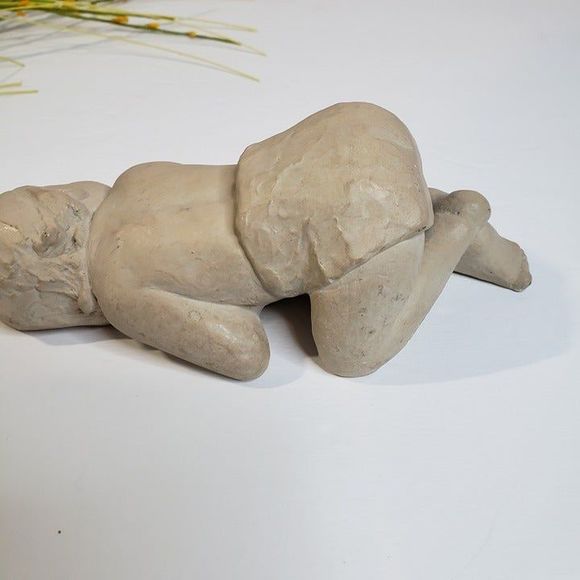 Vintage 80s Sculpted Treasures Sleeping Baby Boy Clay Realistic Figurine Toddler - Picture 4 of 8